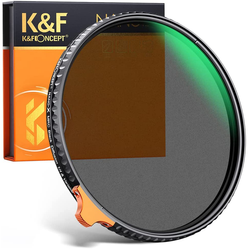 K&F Concept 62mm Black Diffusion 1/4 Effect & Variable ND2-ND32 ND Filter KF01.1812 - 1